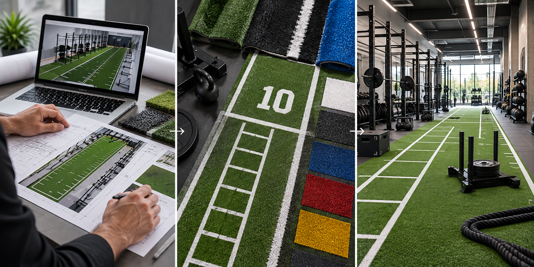 ACT Sports high-performance synthetic turf for custom fitness surfacing