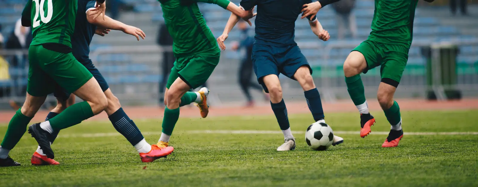 Football field with players