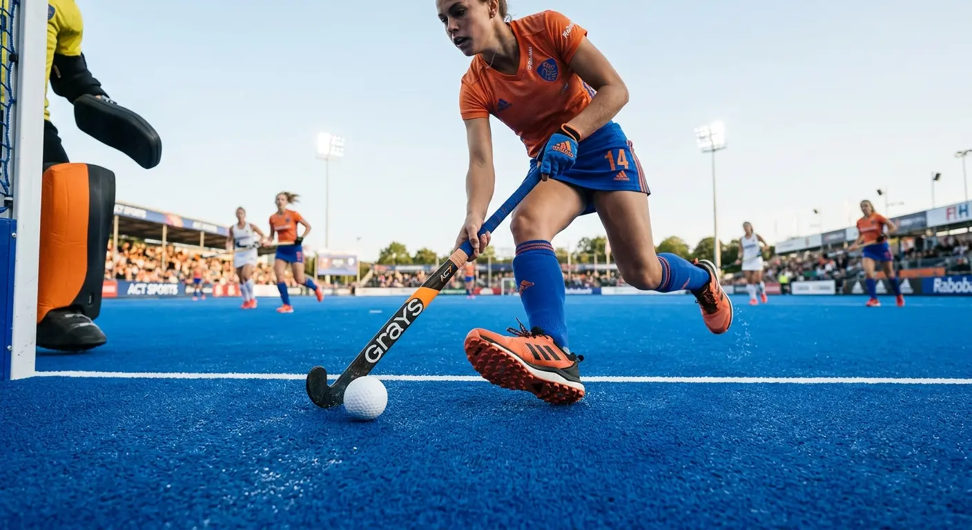 High-performance artificial turf for hockey pitches