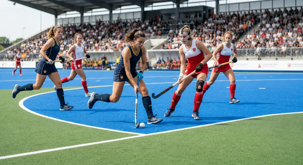 Heavy-duty artificial turf for hockey